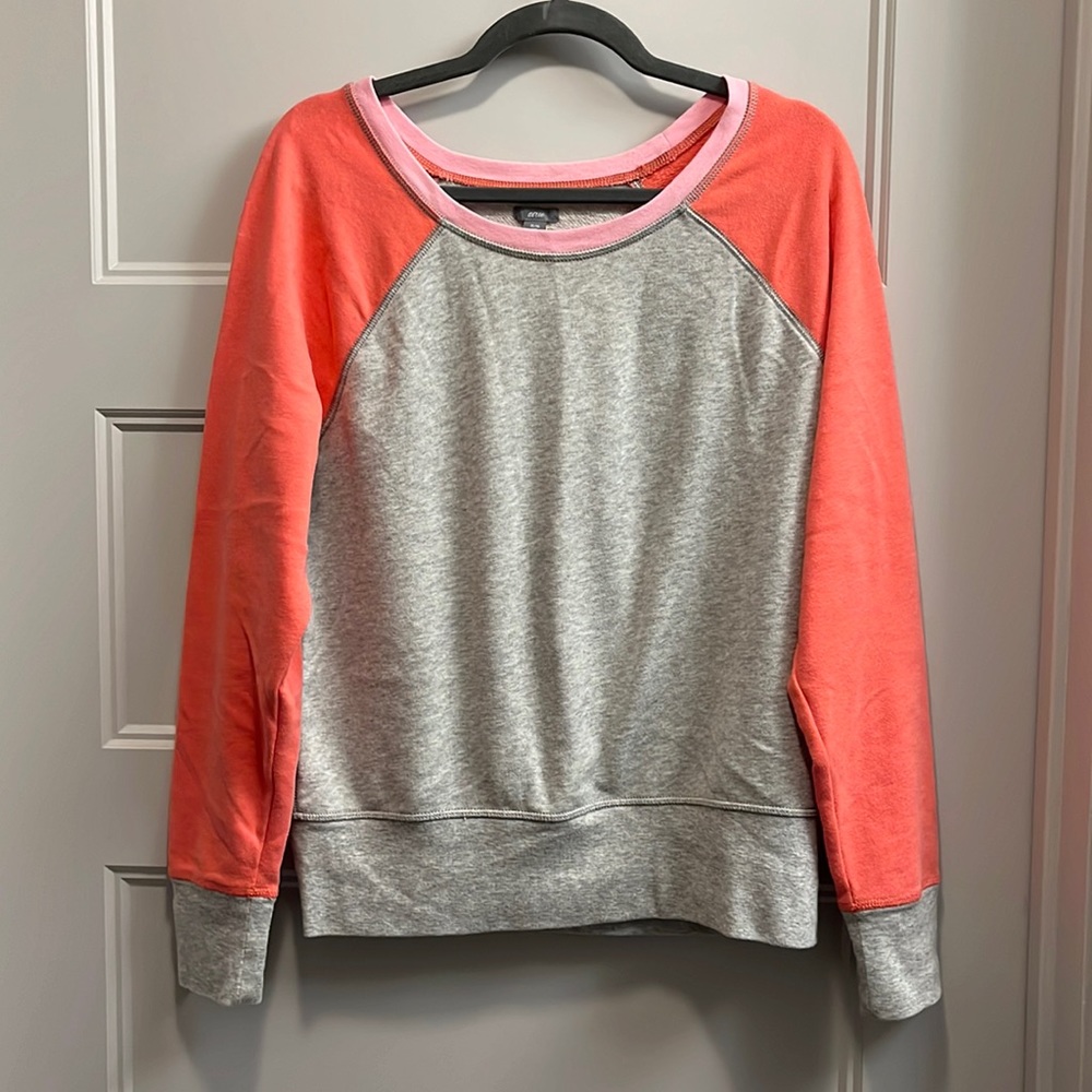 aerie Gray & Coral Raglan Sweatshirt